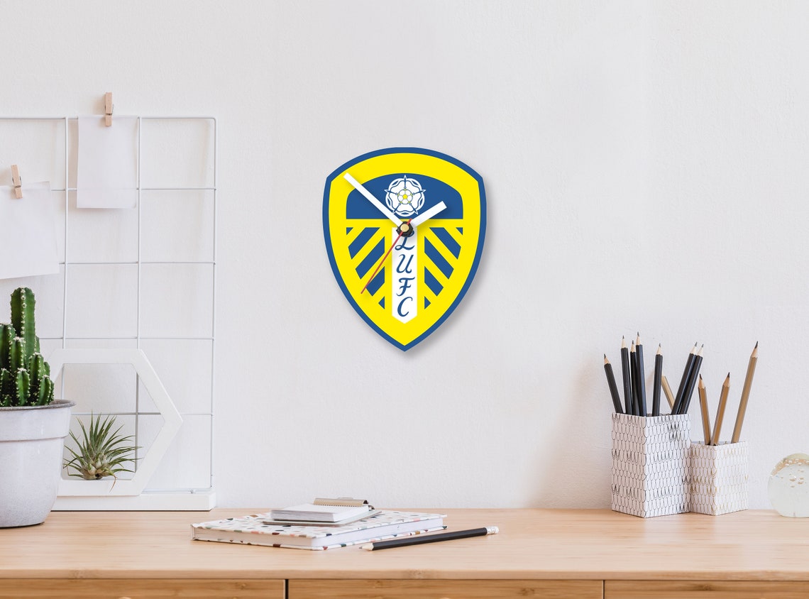Leeds United Wall Clock with desk stand comes in presentation Etsy
