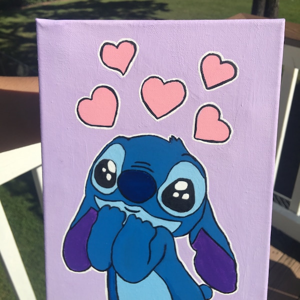 Lilo Stitch Painting Canvas Etsy