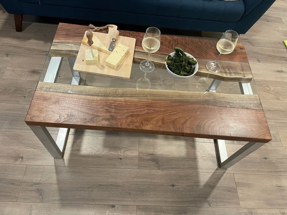 Custom Coffee Table With Glass Inlay Made To Order Tables Canada Custom Coffee Table With Glass Inlay, Custom Made Coffee Tables Canada