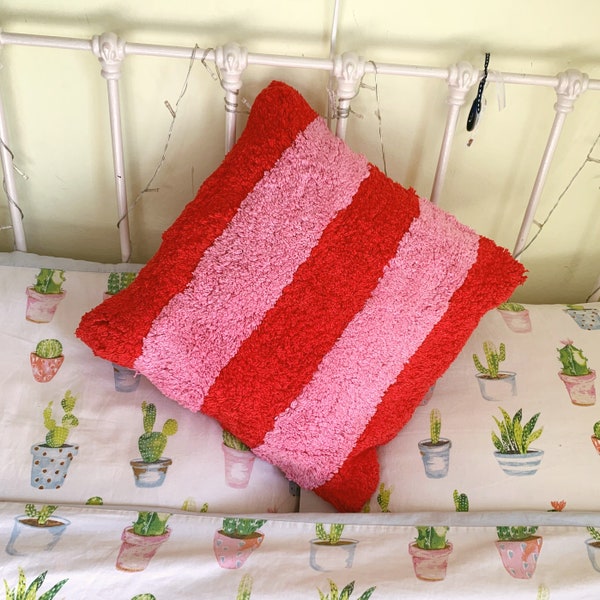 Pink Striped Pillow Etsy