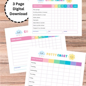 Toddler Chore and Potty Bundle Printable