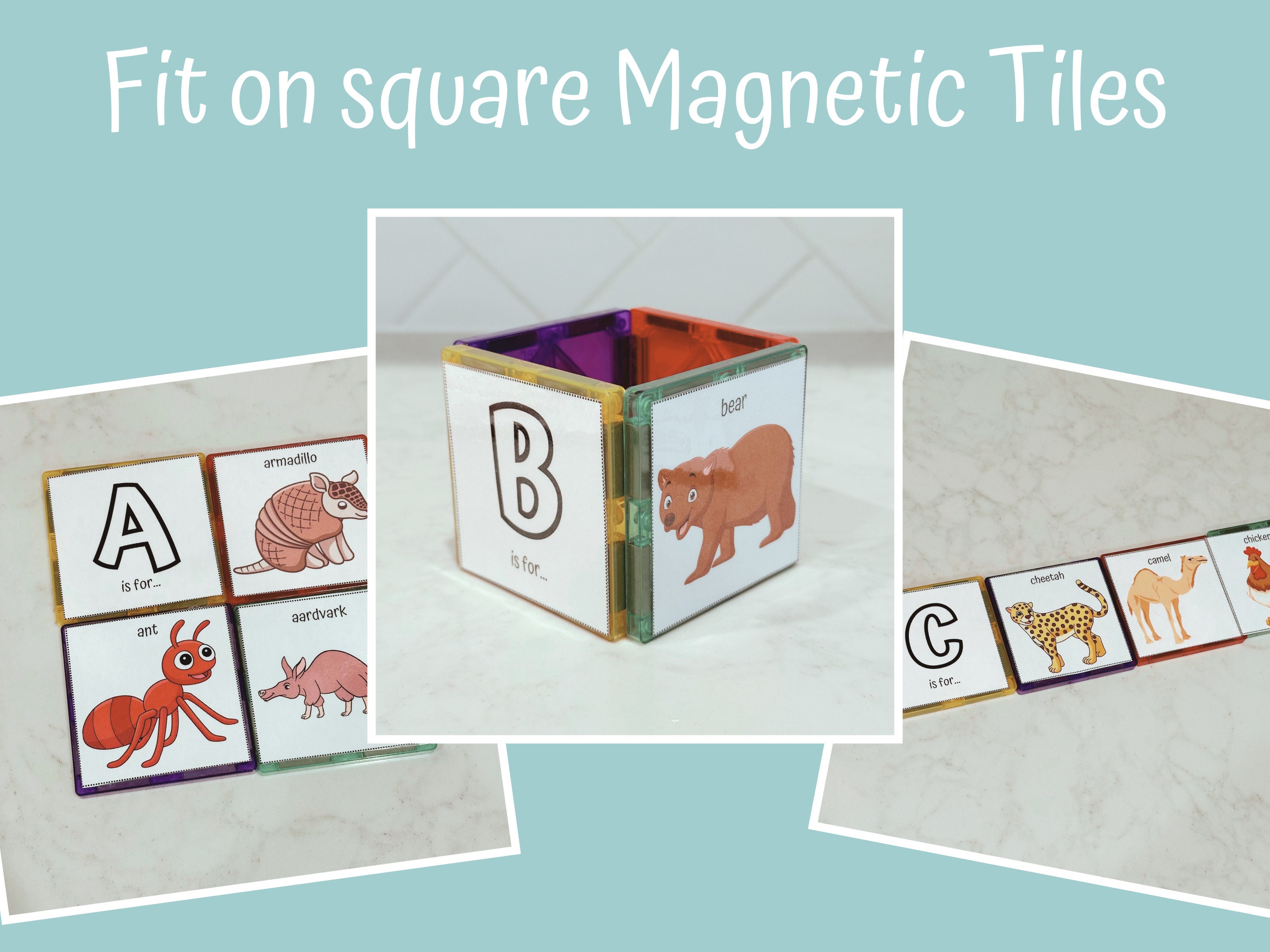 Alphabet Matching Puzzle Game for Magnetic Tiles - Etsy