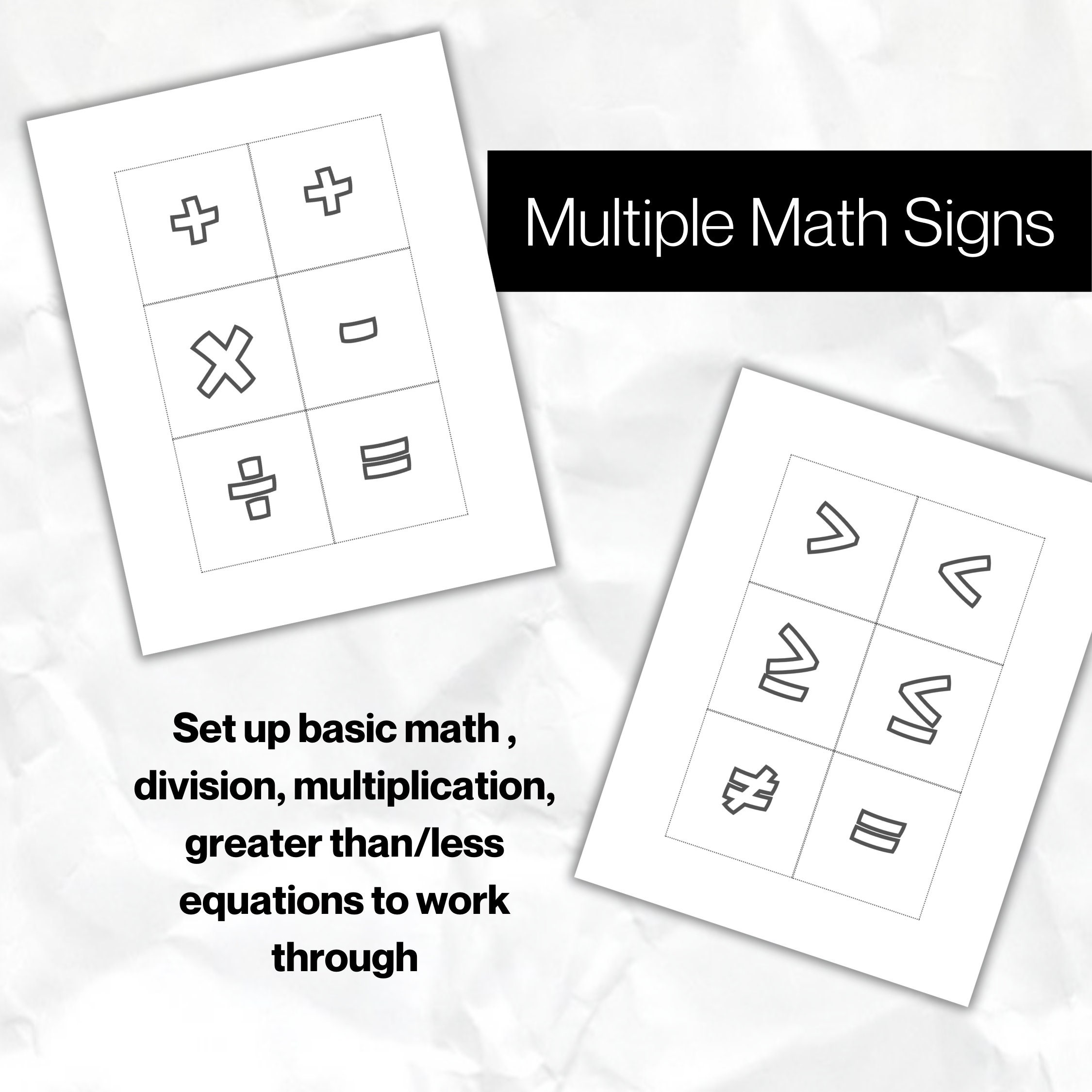 Basic Math Magnetic Tile Cards - Instant Download Print at Home - Etsy