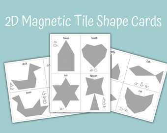 Cartes magnétiques grises 2D en forme de tuile