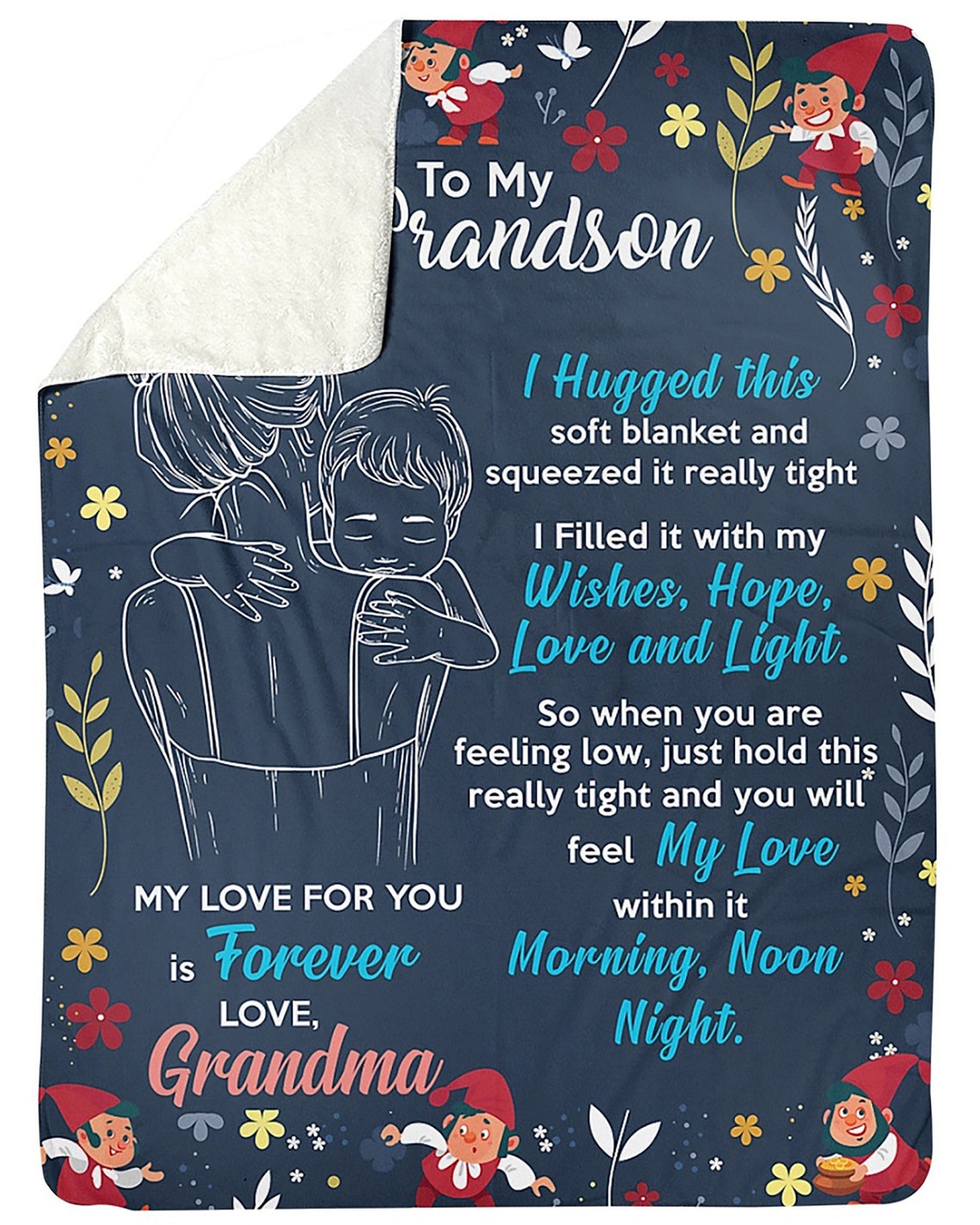 To My Grandson Blanket Custom Made Blanket to My Etsy