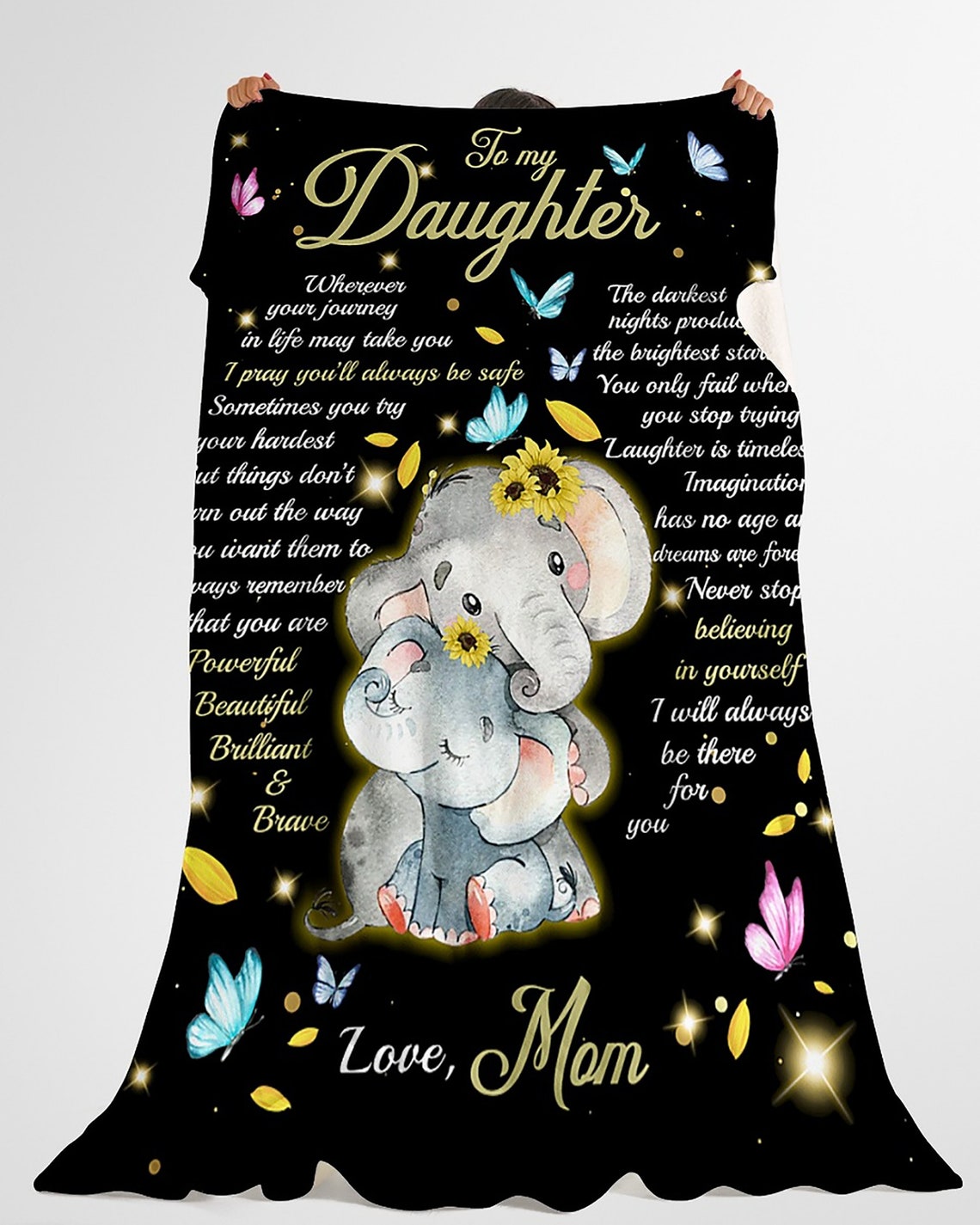 To My Daughter Blanket from MomCozy Premium Elephant Fleece Etsy