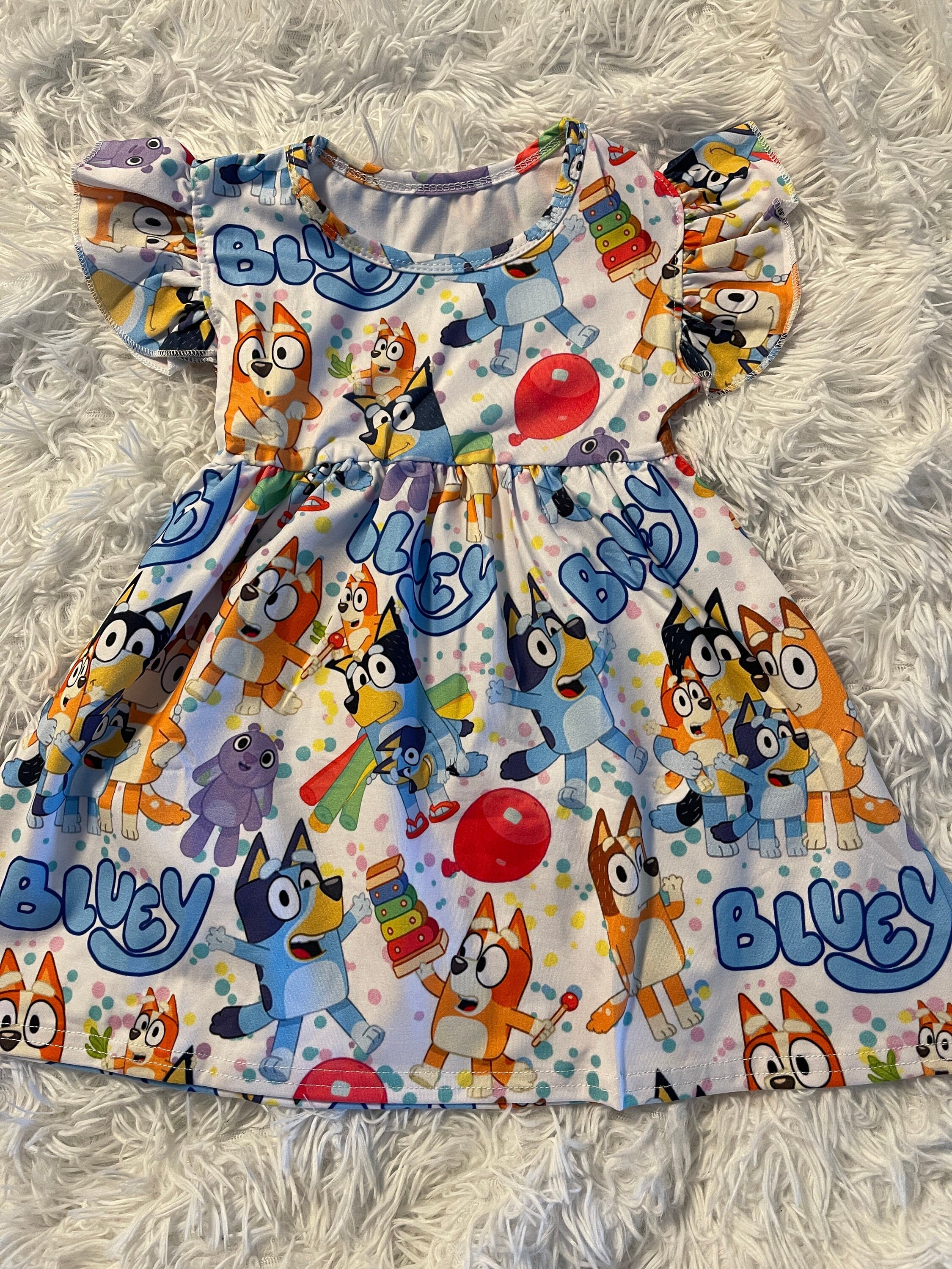 Bluey Inspired White Dress FAST SHIPPING from US Etsy