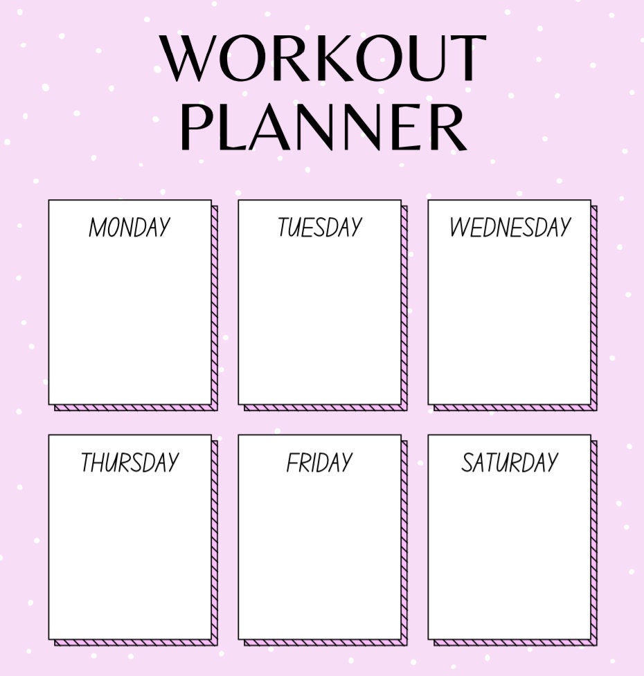 Weekly Workout Planner Etsy