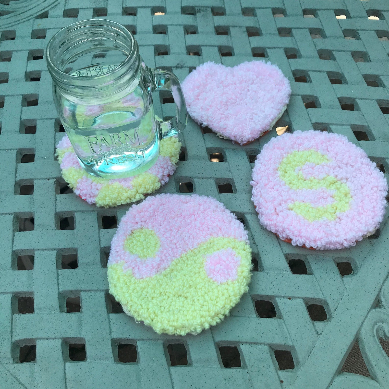 Custom Punch Needle Mug Rug Coaster Etsy