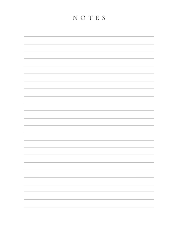 Notes Template Printable Daily Notes Sheet Minimalist Etsy Notes Template Printable Daily Notes Sheet Minimalist Etsy