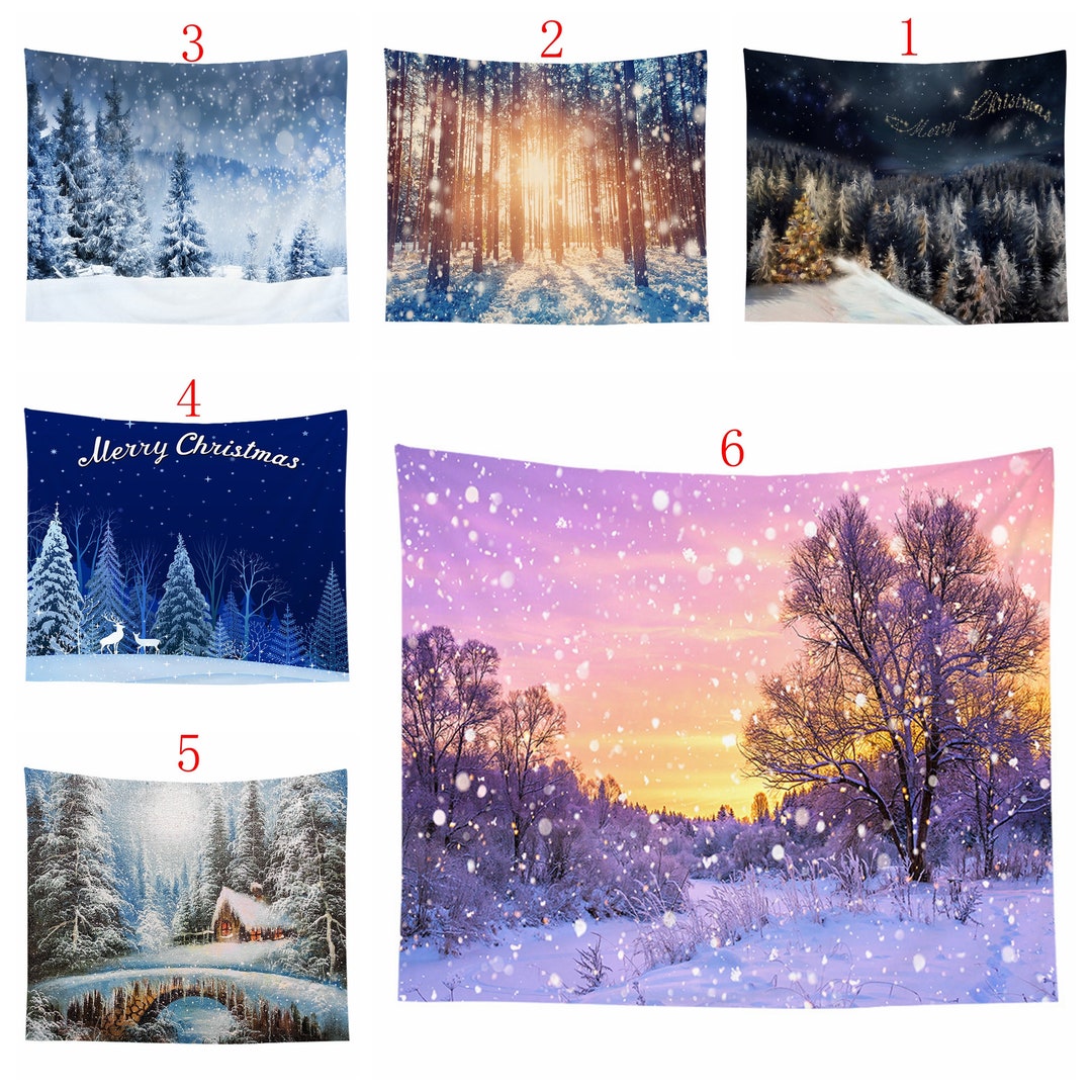 Christmas Tree Wall Tapestry,christmas Wall Hanging Tapestry,forest Wall Blanket,christmas Wall