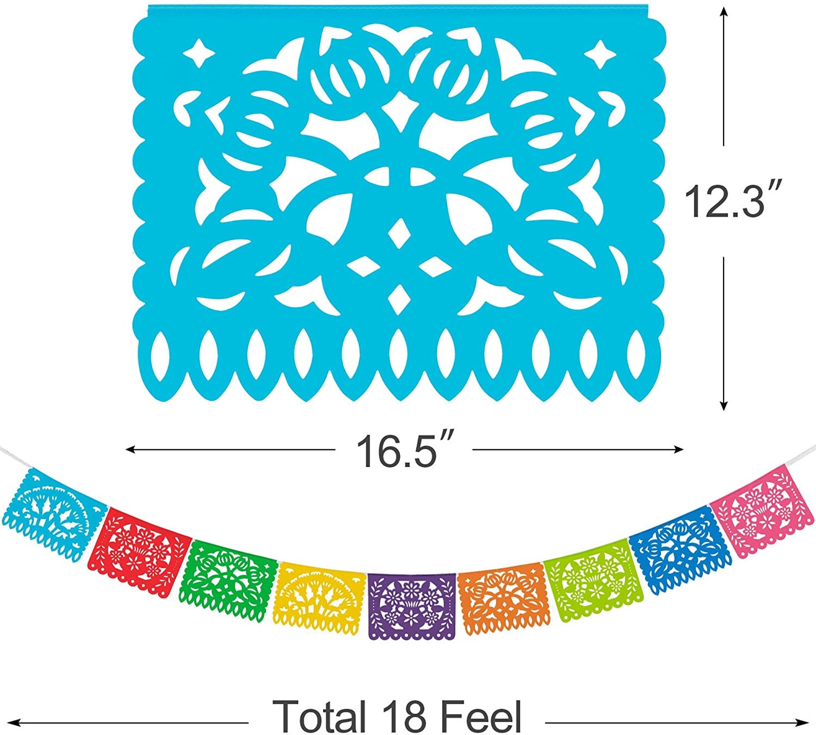 Mexican Party Banners Large Plastic Papel Picado Banner Cino Etsy