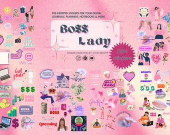 Boss Lady Digital Stickers, Goodnotes Planner Stickers (PNG)