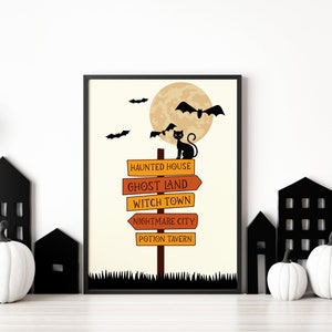 Halloween Spooky Sign Printable| Halloween Room Decor |Halloween Decor | Wall Art Prints | Halloween Art, Halloween Print | Digital Download
