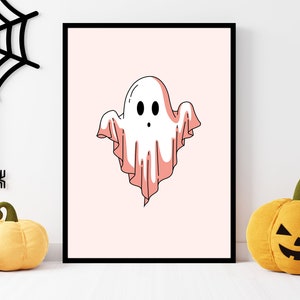Halloween Ghost Printable| Halloween Room Decor |  Halloween Decor | Wall Art Prints | Halloween Art, Halloween Print | Digital Download