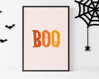 Halloween Boo Printable | Halloween Room Decor |  Halloween Decor | Wall Art Prints | Halloween Art, Halloween Print | Digital Download