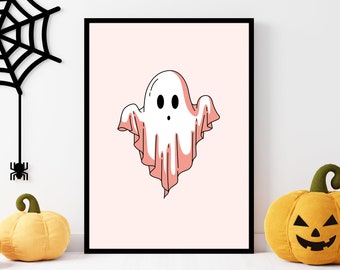 Halloween Ghost Printable| Halloween Room Decor |  Halloween Decor | Wall Art Prints | Halloween Art, Halloween Print | Digital Download
