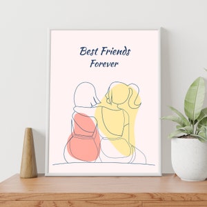 Best Friend Print | Best Friend Gift Poster | Birthday Gift Poster for Friend | Wall Art Prints | A4 Print | A3 Print