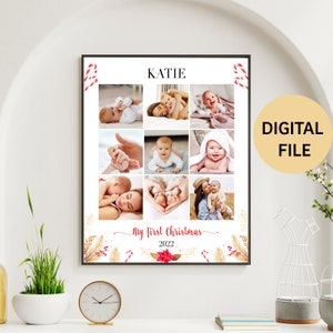 Personalised Baby Christmas | Baby 1st Christmas Gift | Christmas Gift |  First Christmas | Baby portrait | Nursery Print | DIGITAL