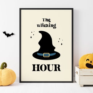 Halloween Witch hour Printable| Halloween Room Decor |Halloween Decor | Wall Art Prints | Halloween Art, Halloween Print | Digital Download