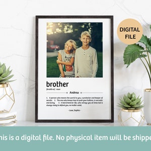 Personalised Brother Print Gift | Brother Definition Print | Personalised Gift for Brother |  DIGITAL DOWNLOAD