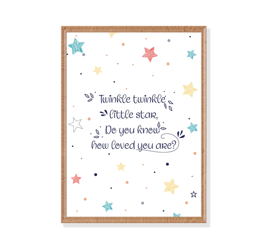 Twinkle Little Star Printable, Nursery Wall Art Twinkle, Nursery Prints ...