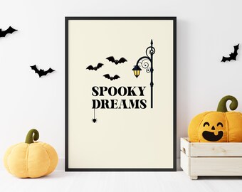 Halloween Spooky Dreams Printable | Halloween Decor | Wall Art Prints | Halloween Art, Halloween Print | Digital Download