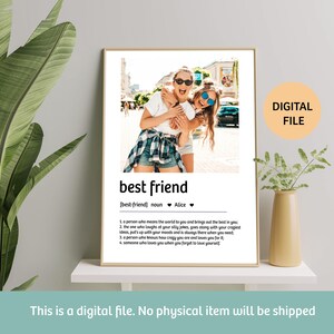 Personalisierter Best Friend Print | Best Friend Definition Print | Personalisiertes Geschenk für beste Freundin |  DIGITALER DOWNLOAD