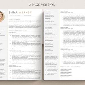 Resume Template with Photo, Professional Resume Template for Word & Pages, Clean CV Template with Picture, Resume and Cover Letter Template image 3