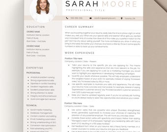 Plantilla de CV profesional con foto para Microsoft Word, Apple Pages y Google Docs.