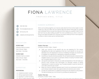 Professional Resume Template, Google Docs, Pages, Mac Apple Pages, CV Template, Modern Executive Resume Template, Resume and Cover Letter