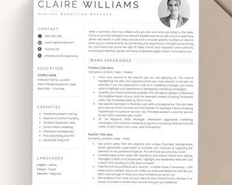 Modern Resume Template with Photo, Clean, Professional CV Template for Microsoft Word & Apple Pages
