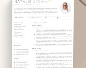 Modern Resume Template for Google Docs, Microsoft Word & Apple Pages, Professional CV Template