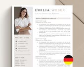 Professional German Resume Template with Photo for Microsoft Word & Apple Pages, CV Template