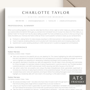 Resume Template ATS, Minimalist ATS Resume Word, Resume Template Google Docs, CV Template, Simple Basic Modern Resume Cover Letter Template
