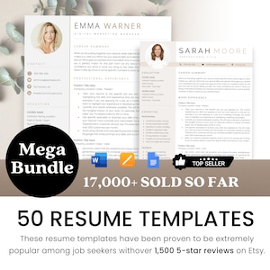 Resume Template, Modern Resume Template Word & Mac Apple Pages, Professional ATS Friendly Resume Template, Clean Executive CV Template