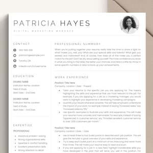Resume Template Word, Resume Template Google Docs, Mac Apple Pages, Creative Resume Cover Letter with Photo, Modern Professional CV Template