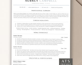 Moderne ATS Lebenslauf Vorlage mit Anschreiben & Referenzen für Word, Apple Pages, Google Docs