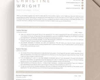 Professional Resume Template: Modern CV, Cover Letter for Google Docs, MS Word, Pages