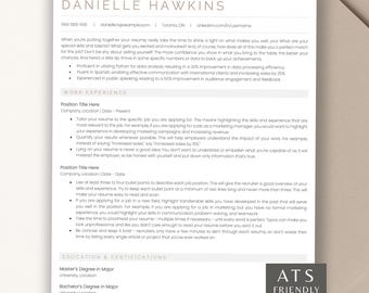 ATS Resume Template, Modern Minimalist CV Template for MS Word, Apple Pages & Google Docs