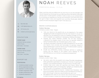 Creative Resume Template with Photo, Modern Professional CV Template for Word, Pages & Google Docs
