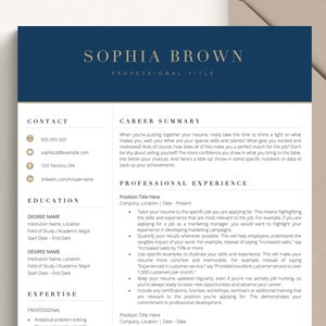 Modèle de CV, modèle de CV professionnel de niveau C pour pages Apple Word et Mac, conception de CV exécutif moderne et épuré, modèle de CV