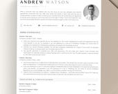 Simple Resume Template with Photo, Modern Professional CV Template for Microsoft Word & Apple Pages