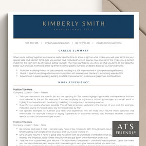 ATS Resume Template, ATS Friendly Resume, Resume Template Google Docs, Mac Pages, Professional CV Template, Executive Modern Resume Template