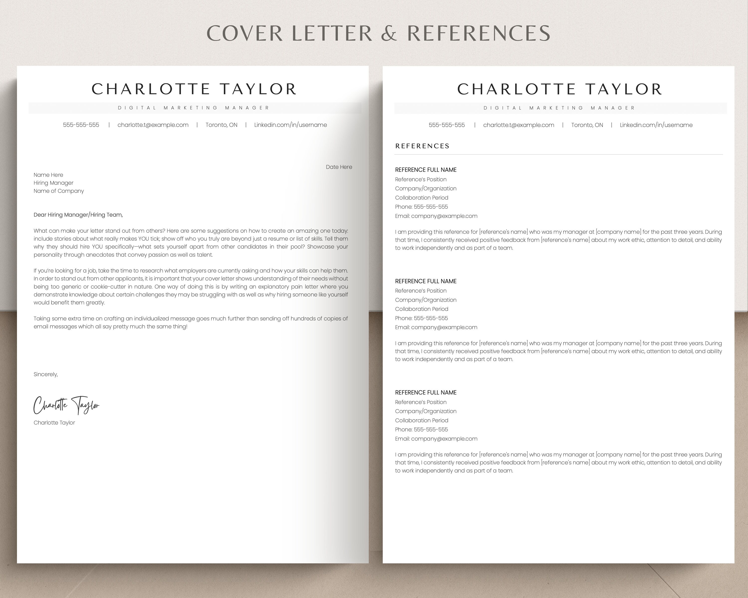 ATS Friendly Resume Template, Minimalist Simple CV Template for Google ...