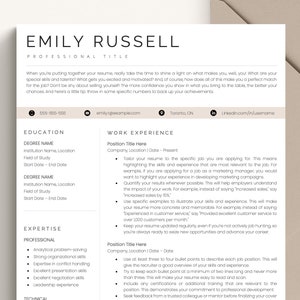 Plantilla de currículum, plantilla de currículum ejecutivo Word, Google Docs & Pages, currículum creativo moderno, carta de presentación de currículum profesional, plantilla de CV