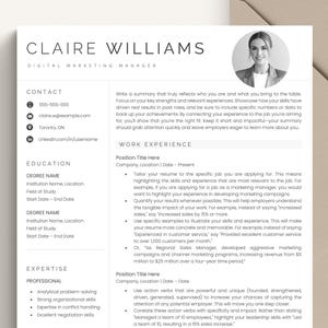 Modèle de CV, Modèle de CV moderne, Word minimaliste, Pages Apple, Lettre de motivation professionnelle, simple et épuré, Modèle de CV pour cadres