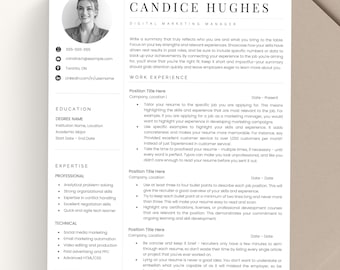 Nowoczesny szablon CV ze zdjęciem dla MS Word i Apple Pages, profesjonalny szablon CV dla kadry kierowniczej