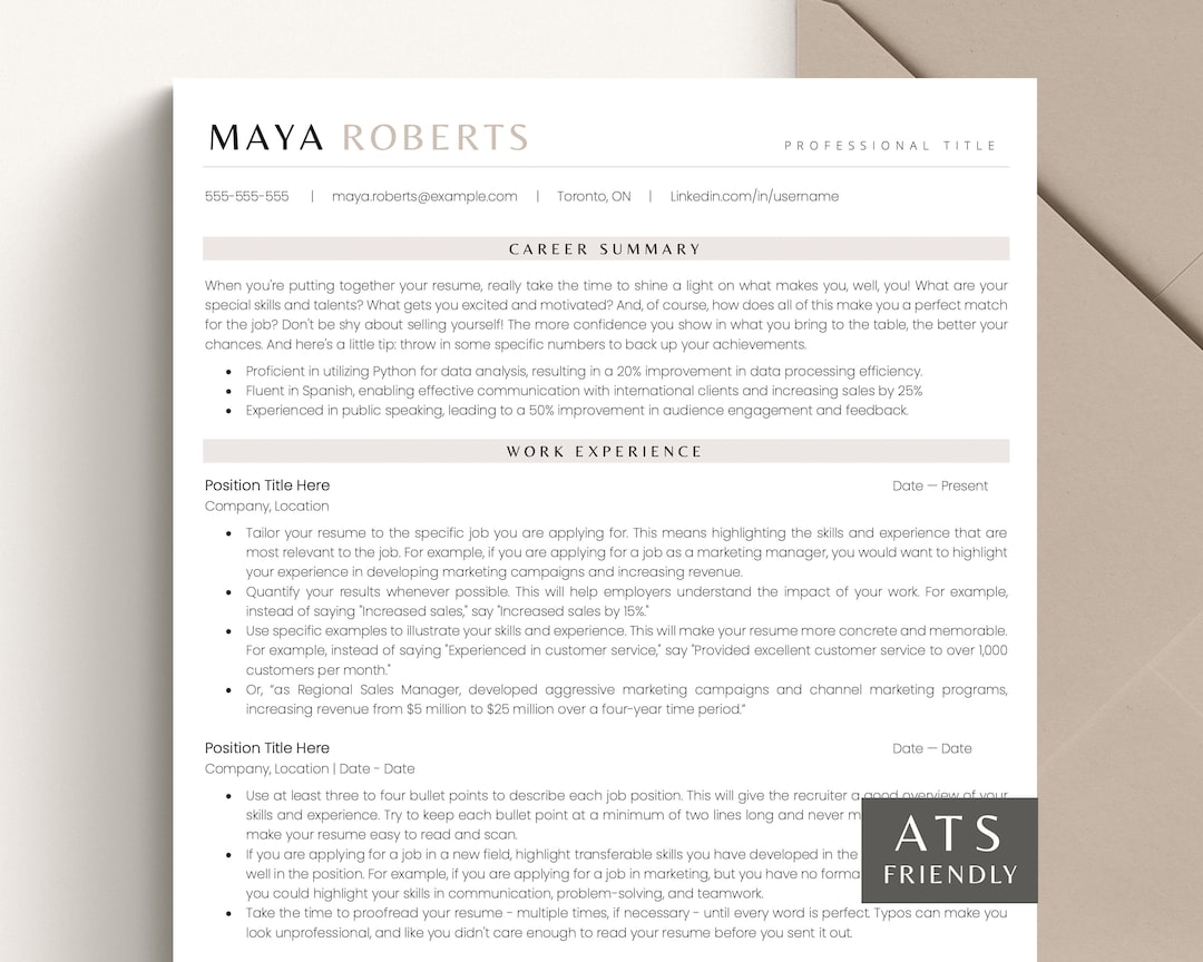 ATS Resume Template ATS Friendly - Il 1080xN.5531271555 Tctm