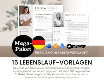 Lebenslauf Vorlage, Bewerbungsvorlage Deutsch, Lebenslauf Vorlage Word und Pages, CV Vorlage, Professionelle Bewerbung German, Ausbildung